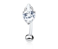 CZ Heart S316L Intimate Piercing INTP-05